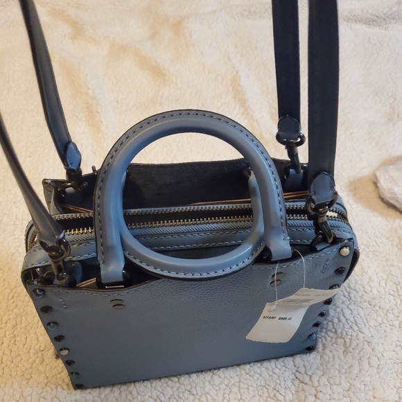 BEAUTIFUL NWT'S COACH ROUGE 25 with RIVETS SHOULDER & HANDBAG Slate Blue SOLDOUT - Picture 2 of 11